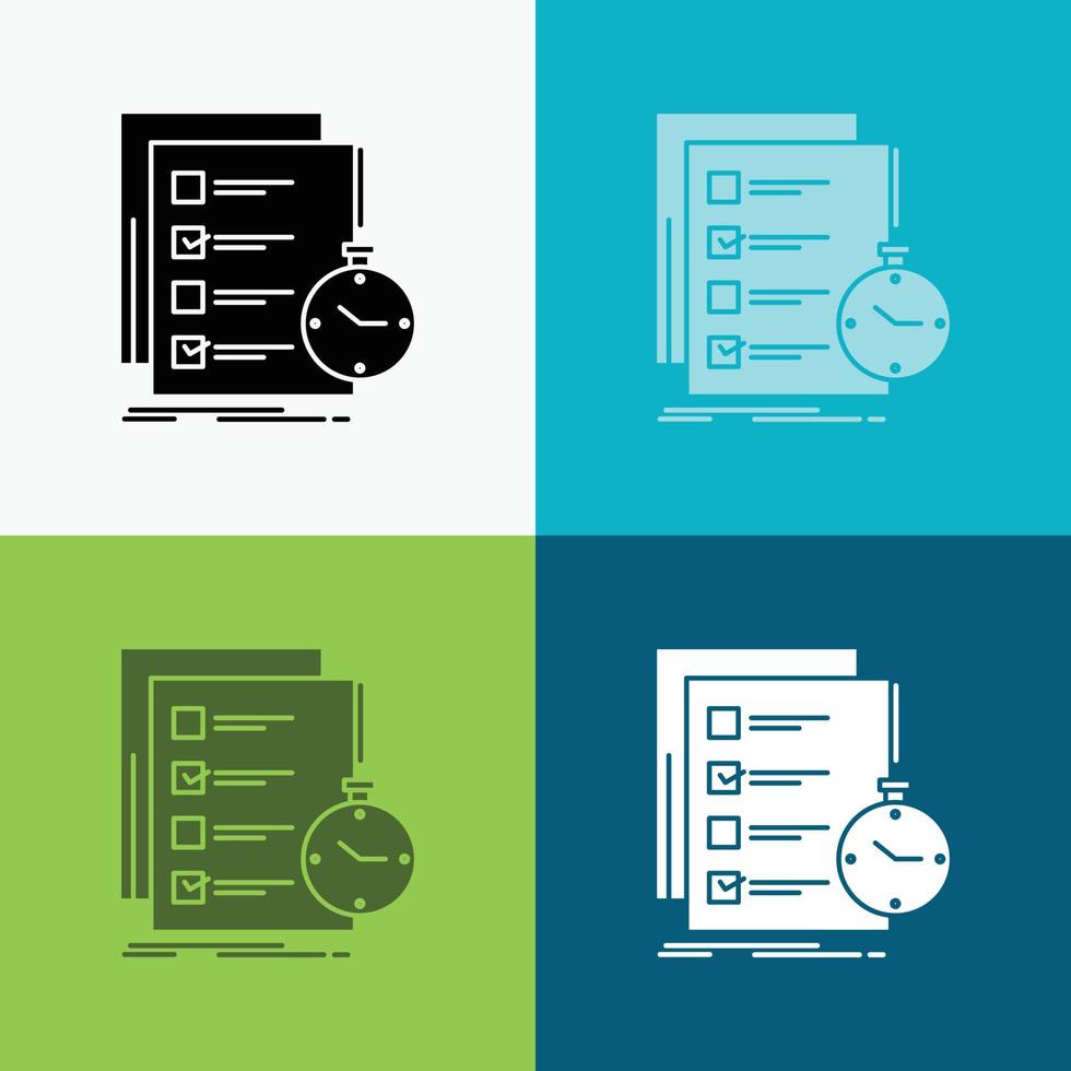 todo. task. list. check. time Icon Over Various Background. glyph style design. designed for web and app. Eps 10 vector illustration