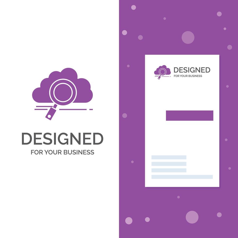 Business Logo for cloud. search. storage. technology. computing. Vertical Purple Business .Visiting Card template. Creative background vector illustration