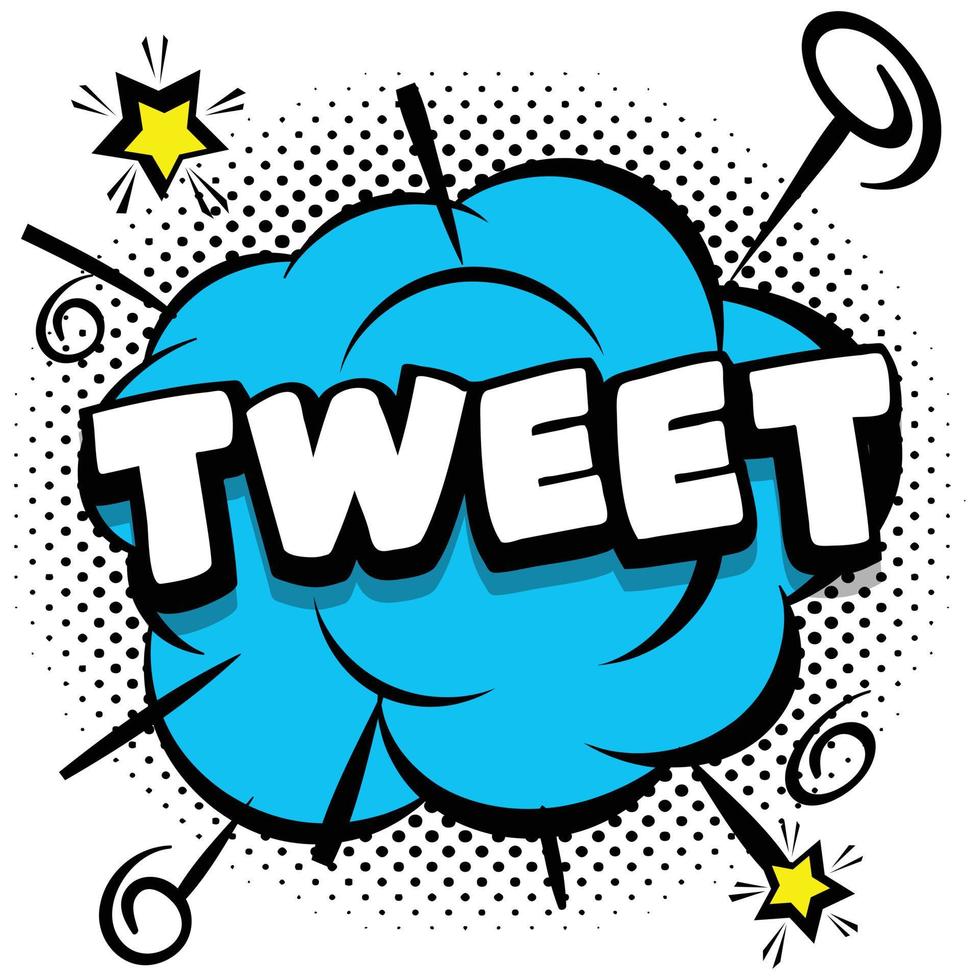 tweet Comic bright template with speech bubbles on colorful frames vector