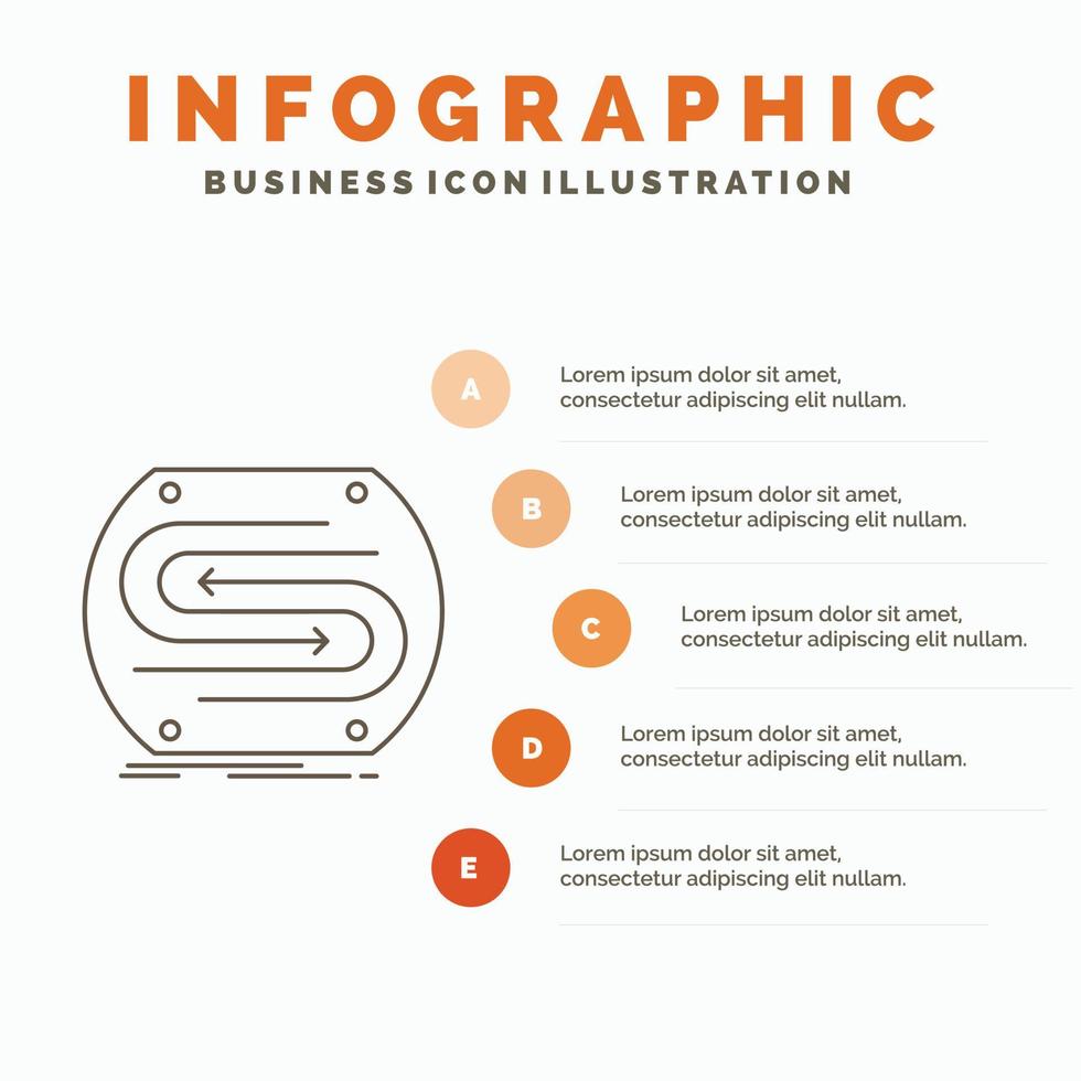 business arrow. concept. convergence. match. pitch Infographics Template for Website and Presentation. Line Gray icon with Orange infographic style vector illustration