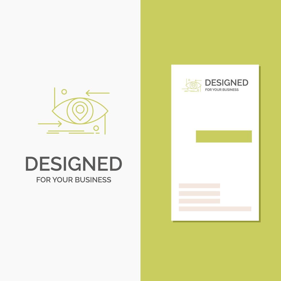 Business Logo for Advanced. future. gen. science. technology. eye. Vertical Green Business .Visiting Card template. Creative background vector illustration