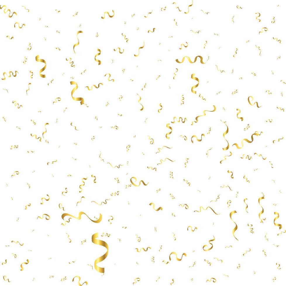 confeti dorado aislado. fondo festivo. ilustración vectorial vector
