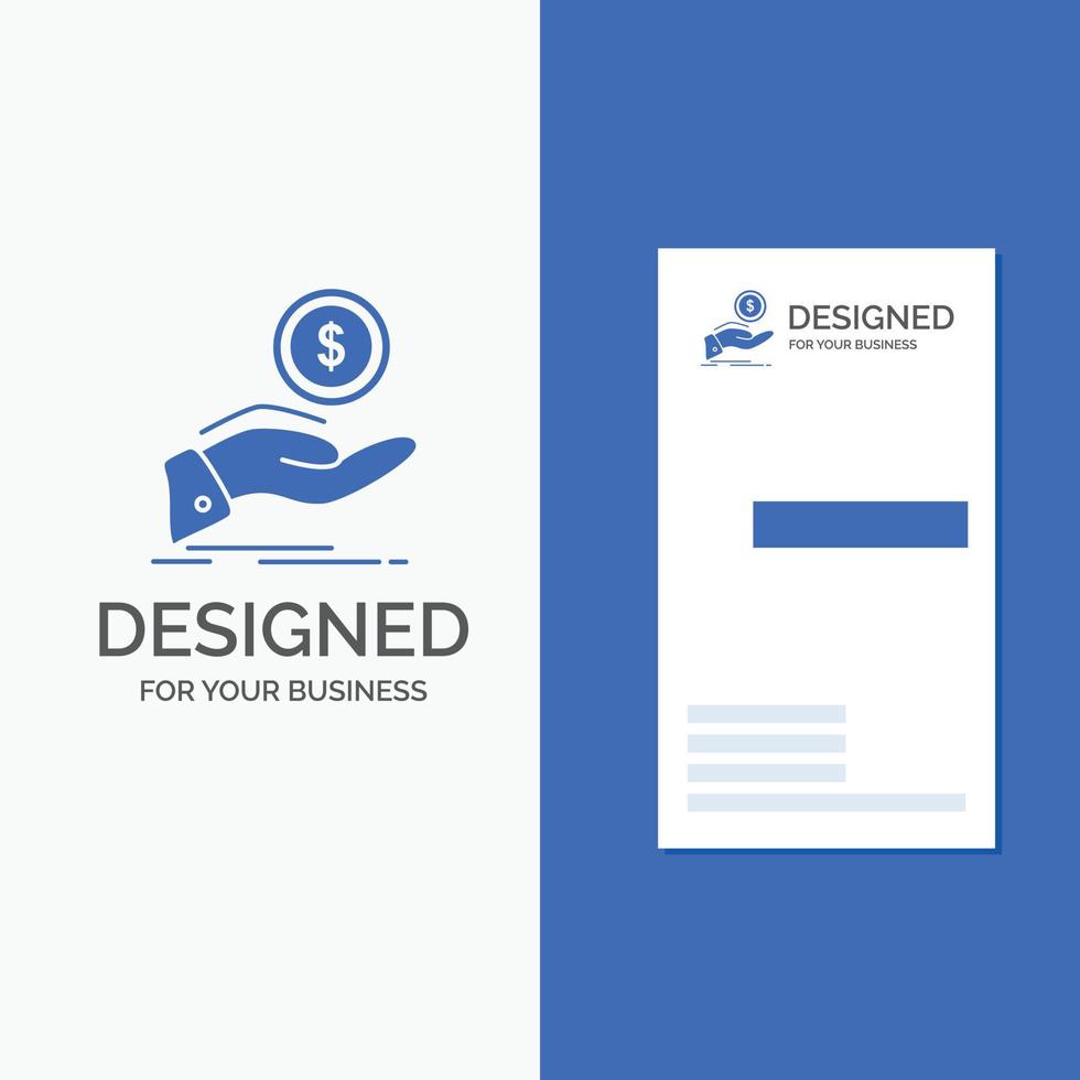 Business Logo for help. cash out. debt. finance. loan. Vertical Blue Business .Visiting Card template. vector