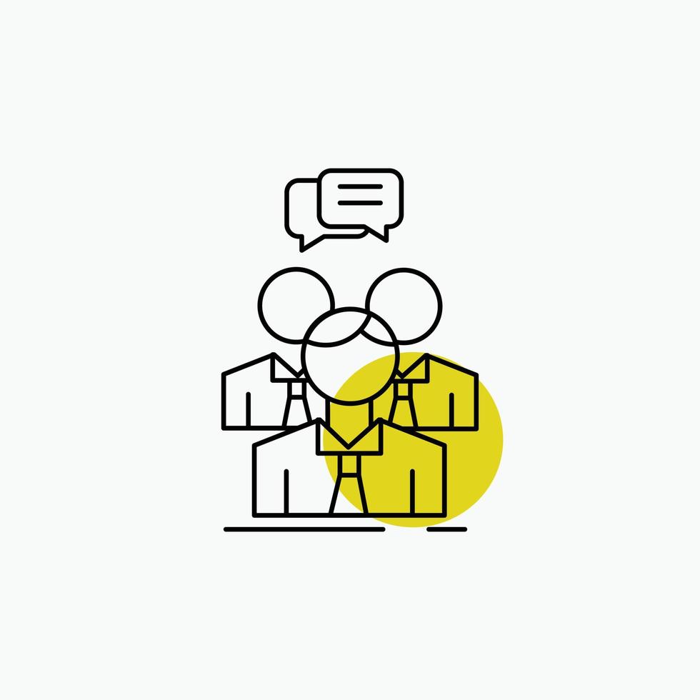 group. business. meeting. people. team Line Icon vector