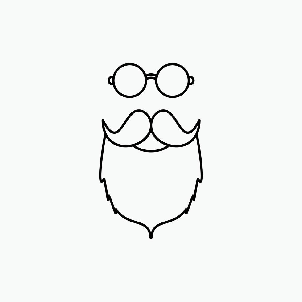 moustache. Hipster. movember. beared. men Line Icon. Vector isolated illustration