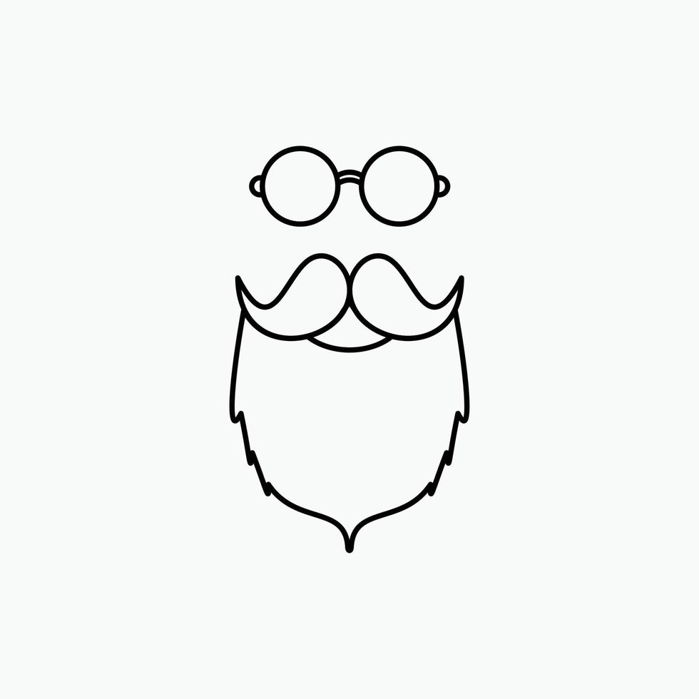 moustache. Hipster. movember. beared. men Line Icon. Vector isolated illustration