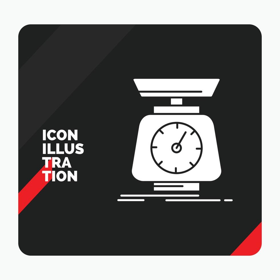 Red and Black Creative presentation Background for implementation. mass. scale. scales. volume Glyph Icon vector