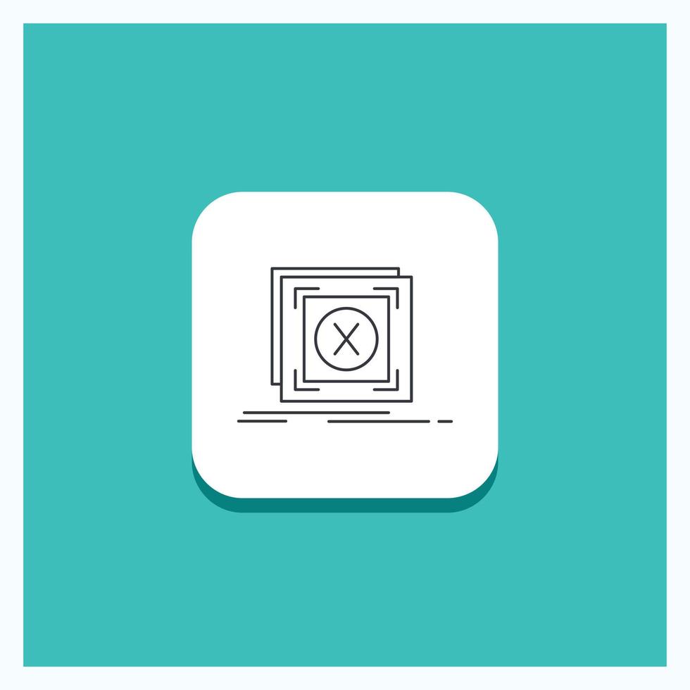 Round Button for error. application. message. problem. server Line icon Turquoise Background vector