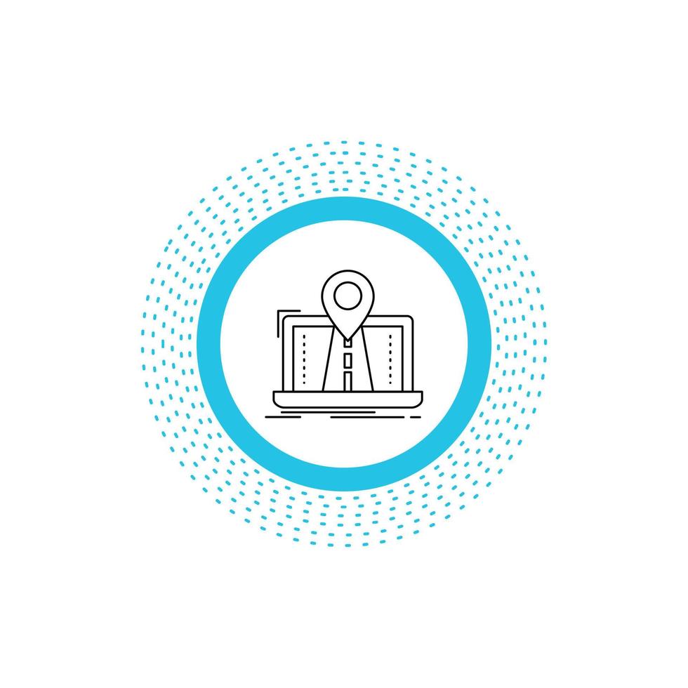 Navigation. Map. System. GPS. Route Line Icon. Vector isolated illustration