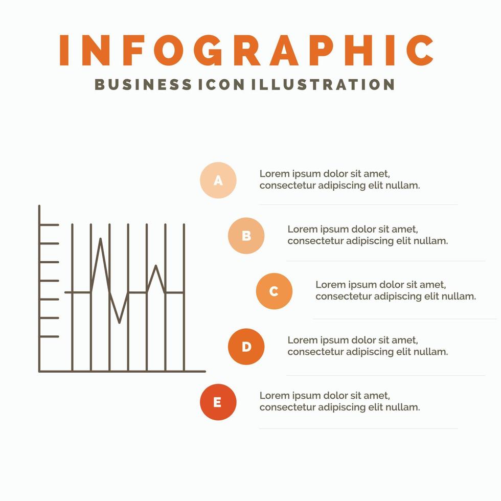 Progreso. reporte. Estadísticas. paciente. plantilla de infografía de recuperación para sitio web y presentación. icono de línea gris con ilustración de vector de estilo infográfico naranja