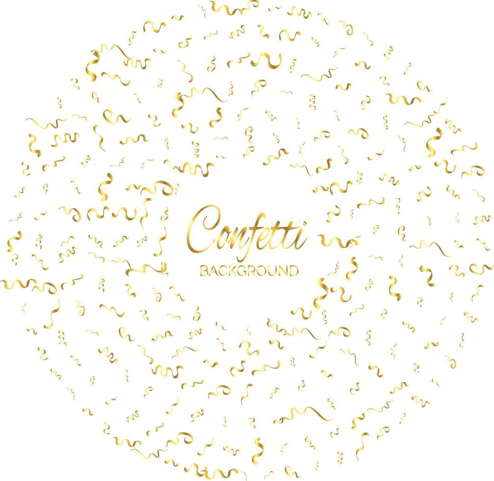 Golden confetti isolated. Festive background. Vector illustration