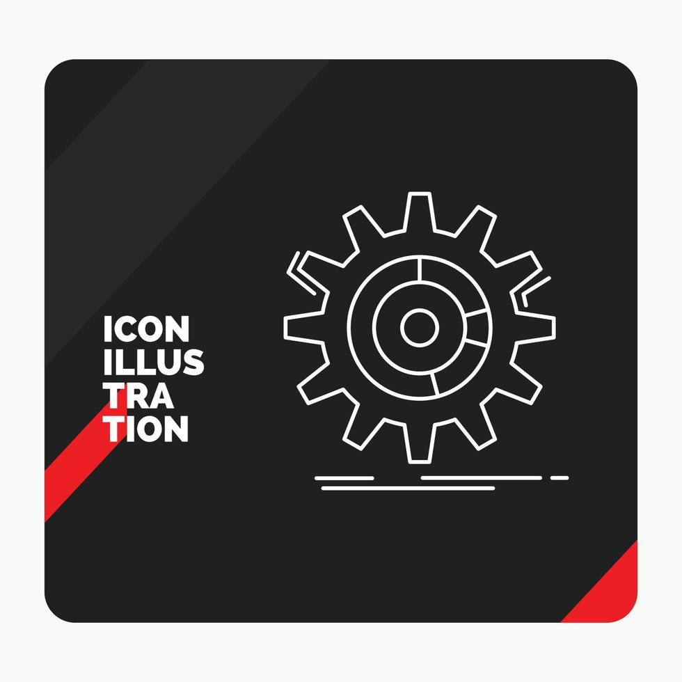 Red and Black Creative presentation Background for setting. data. management. process. progress Line Icon vector