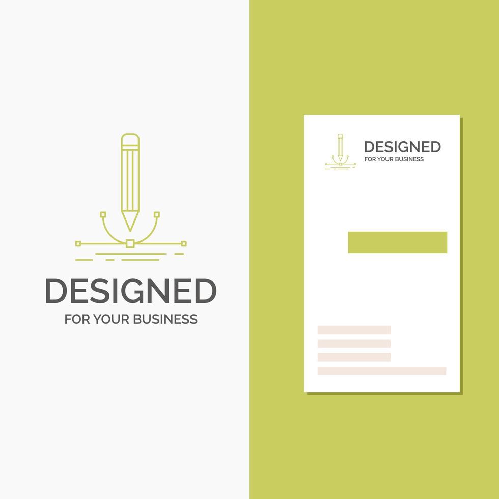 Business Logo for illustration. design. pen. graphic. draw. Vertical Green Business .Visiting Card template. Creative background vector illustration