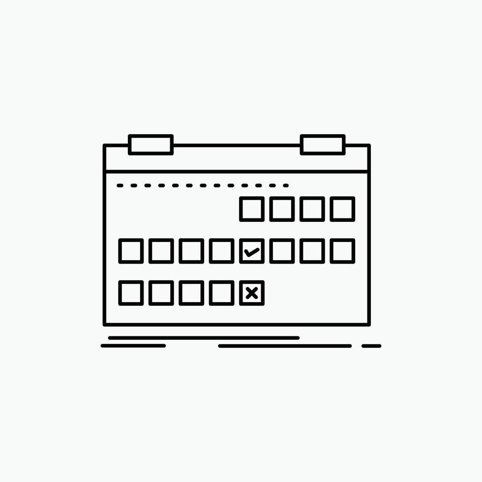 Calendar. date. event. release. schedule Line Icon. Vector isolated illustration