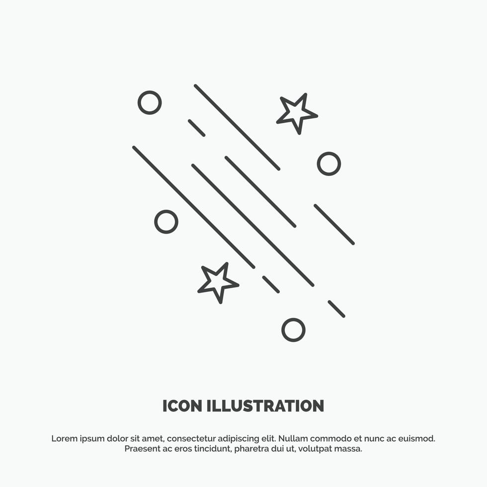 star. shooting star. falling. space. stars Icon. Line vector gray symbol for UI and UX. website or mobile application
