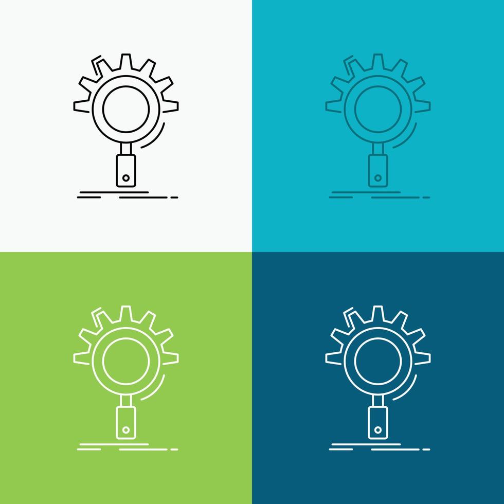 seo. search. optimization. process. setting Icon Over Various Background. Line style design. designed for web and app. Eps 10 vector illustration