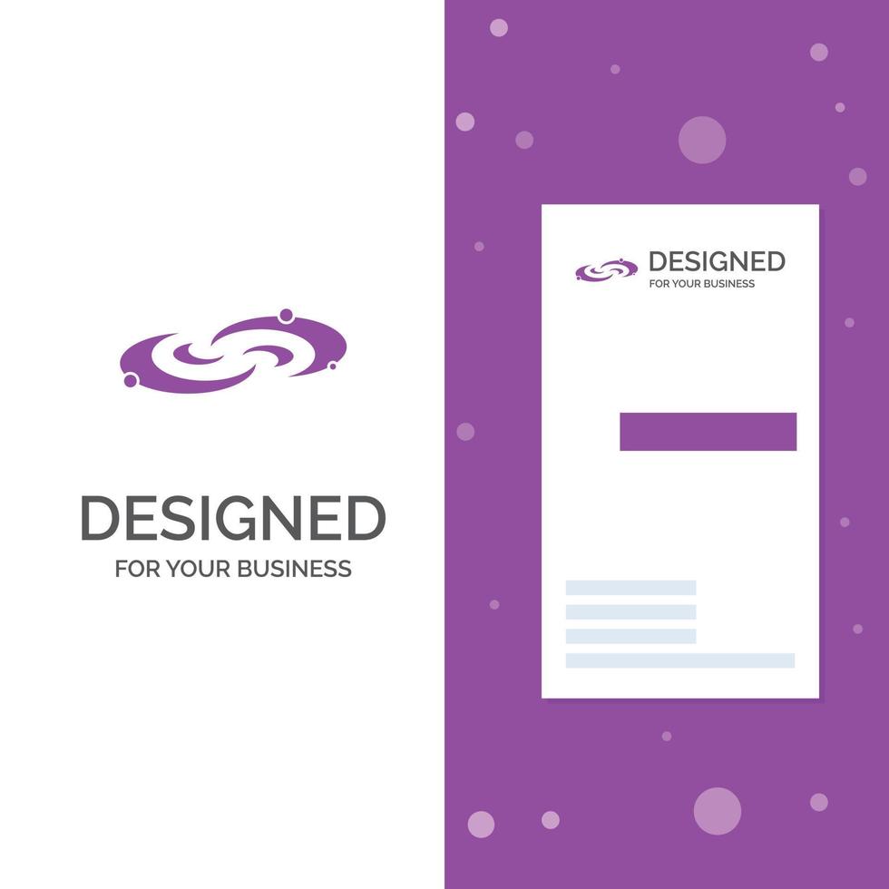 Business Logo for Galaxy. astronomy. planets. system. universe. Vertical Purple Business .Visiting Card template. Creative background vector illustration