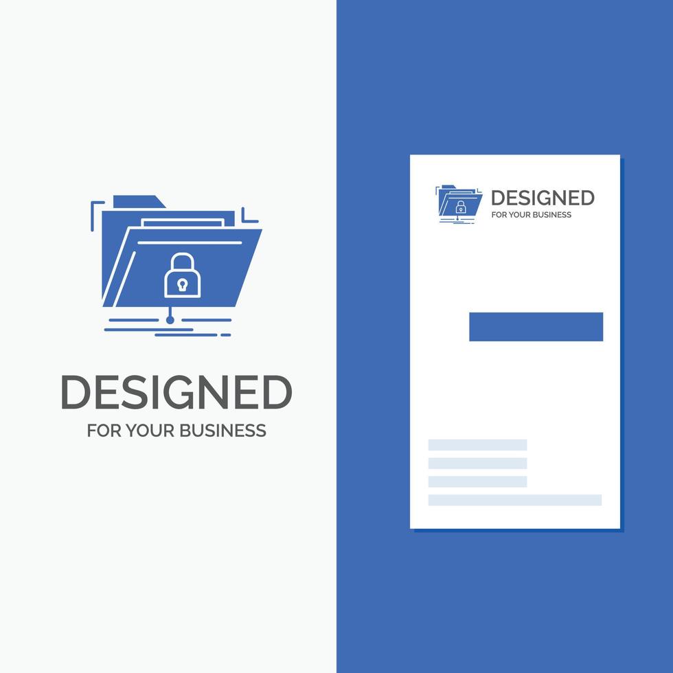 Business Logo for encryption. files. folder. network. secure. Vertical Blue Business .Visiting Card template. vector