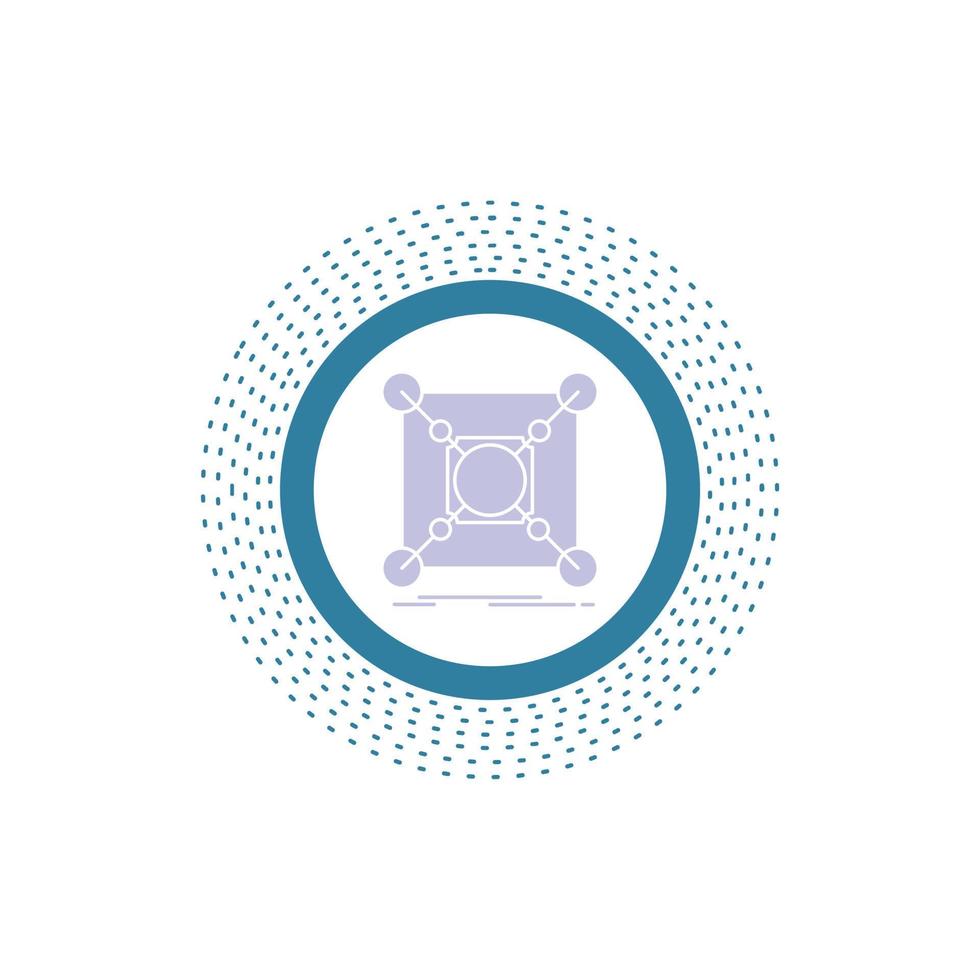 Base. center. connection. data. hub Glyph Icon. Vector isolated illustration