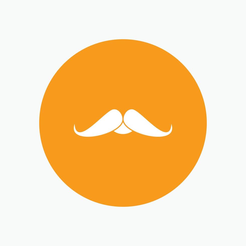 moustache. Hipster. movember. male. men White Glyph Icon in Circle. Vector Button illustration
