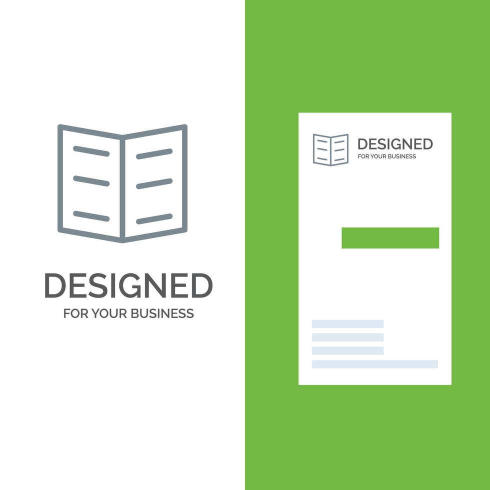 Book Bookmark Education Grey Logo Design and Business Card Template vector