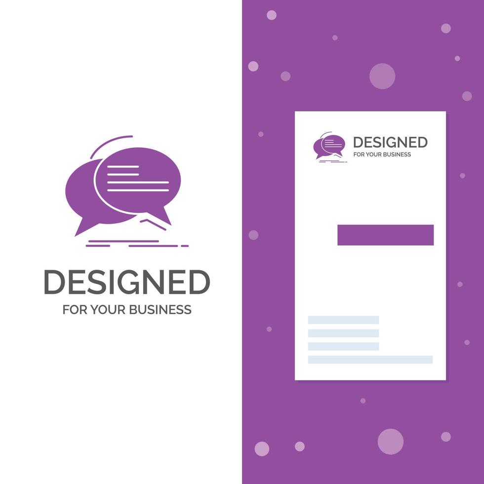 Business Logo for Bubble. chat. communication. speech. talk. Vertical Purple Business .Visiting Card template. Creative background vector illustration