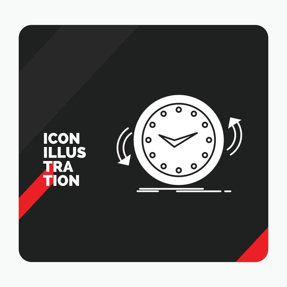 Red and Black Creative presentation Background for Backup. clock. clockwise. counter. time Glyph Icon vector