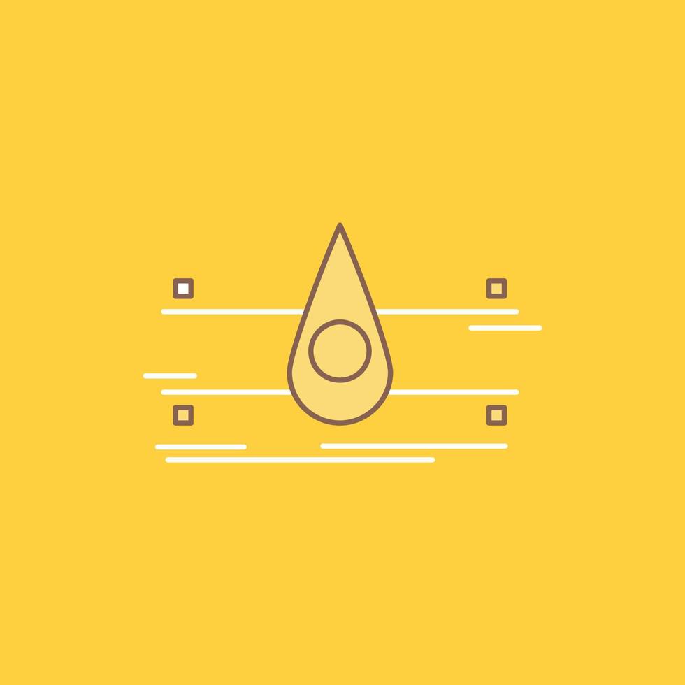 water. Monitoring. Clean. Safety. smart city Flat Line Filled Icon. Beautiful Logo button over yellow background for UI and UX. website or mobile application vector