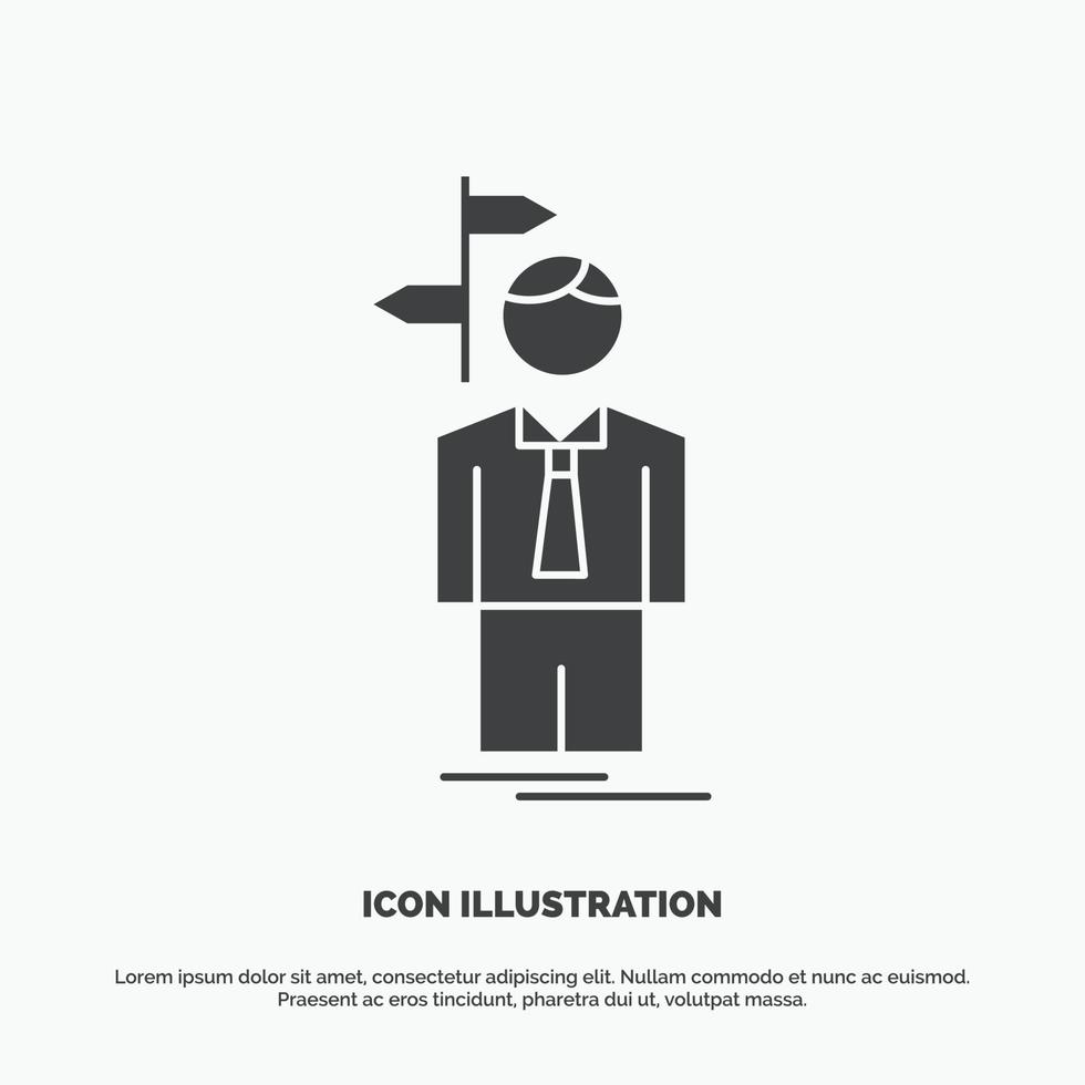 Arrow. choice. choose. decision. direction Icon. glyph vector gray symbol for UI and UX. website or mobile application