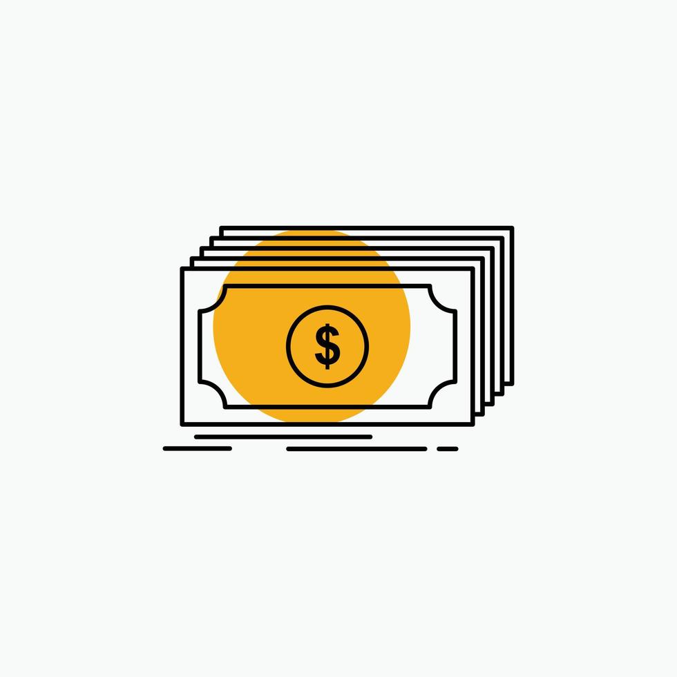 dinero. dólar. Finanzas. fondos. icono de línea de dinero vector