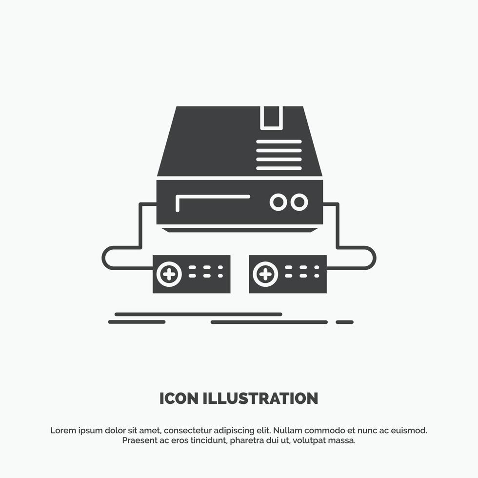 consola. juego. juego de azar. almohadilla. icono de unidad. símbolo gris vectorial de glifo para ui y ux. sitio web o aplicación móvil vector