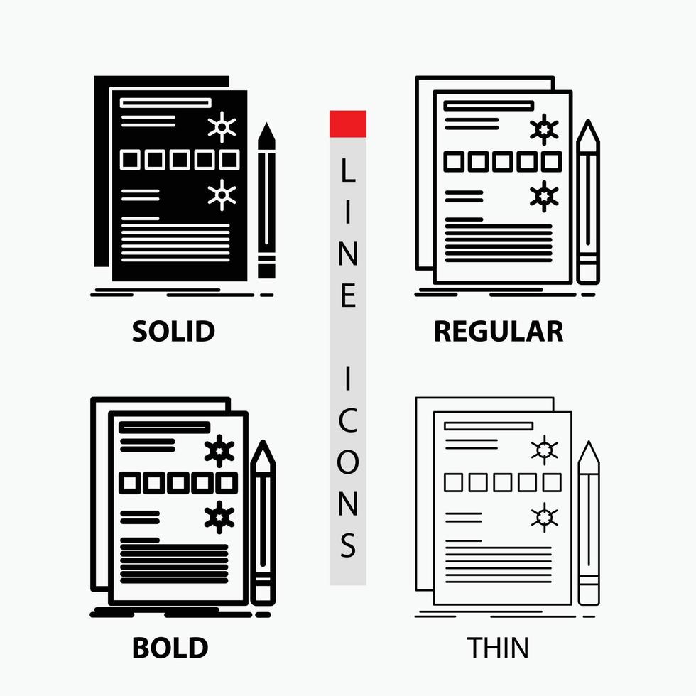 Component. data. design. hardware. system Icon in Thin. Regular. Bold Line and Glyph Style. Vector illustration