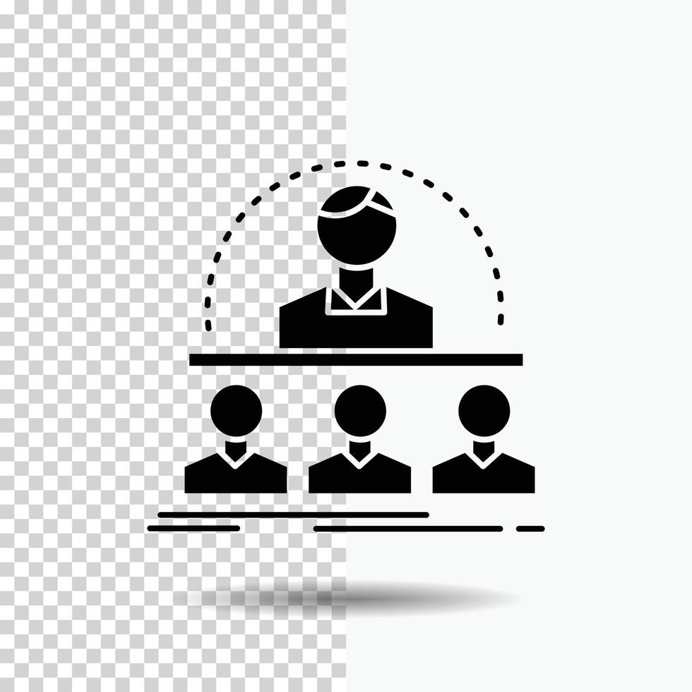 Business. coach. course. instructor. mentor Glyph Icon on Transparent Background. Black Icon vector