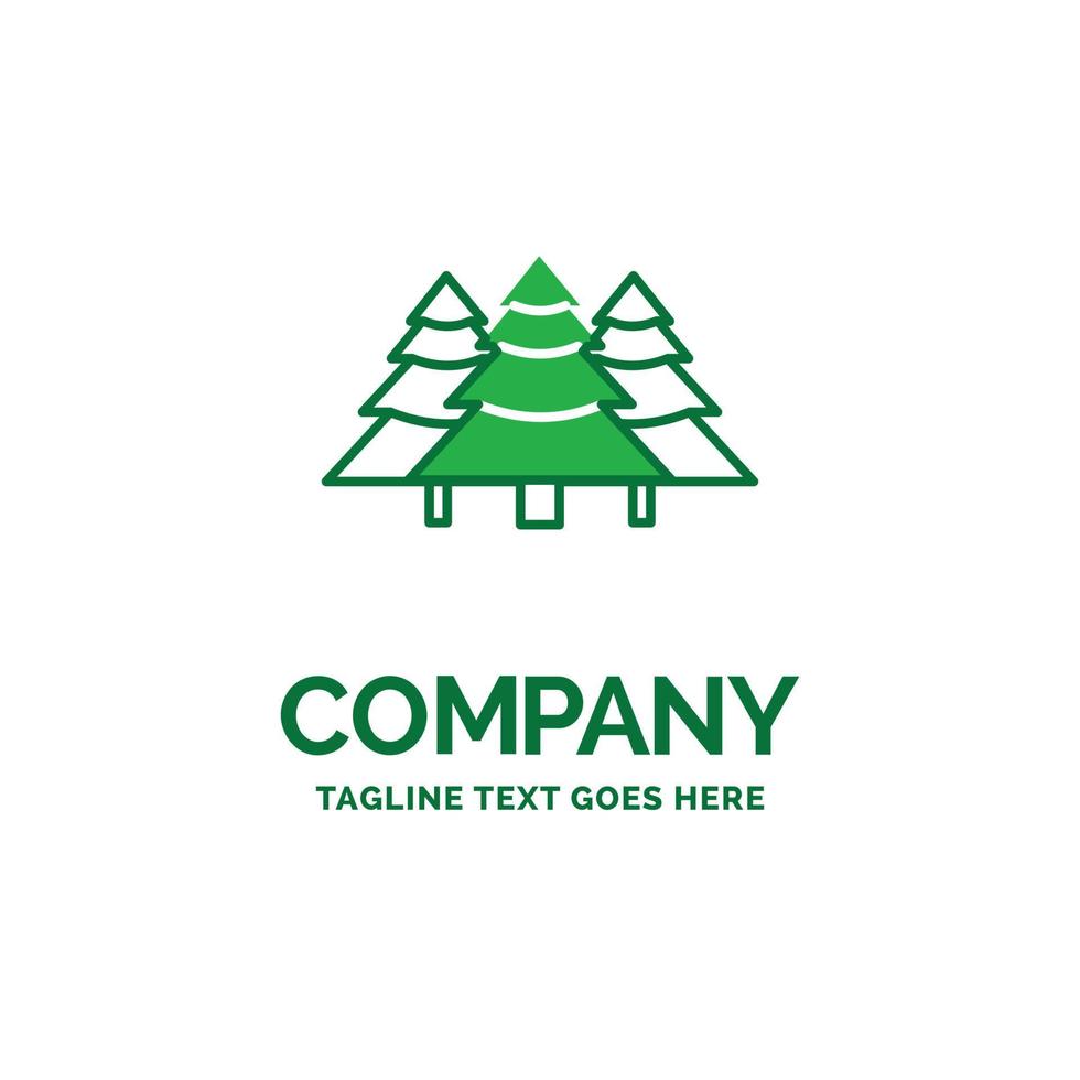 forest. camping. jungle. tree. pines Flat Business Logo template. Creative Green Brand Name Design. vector