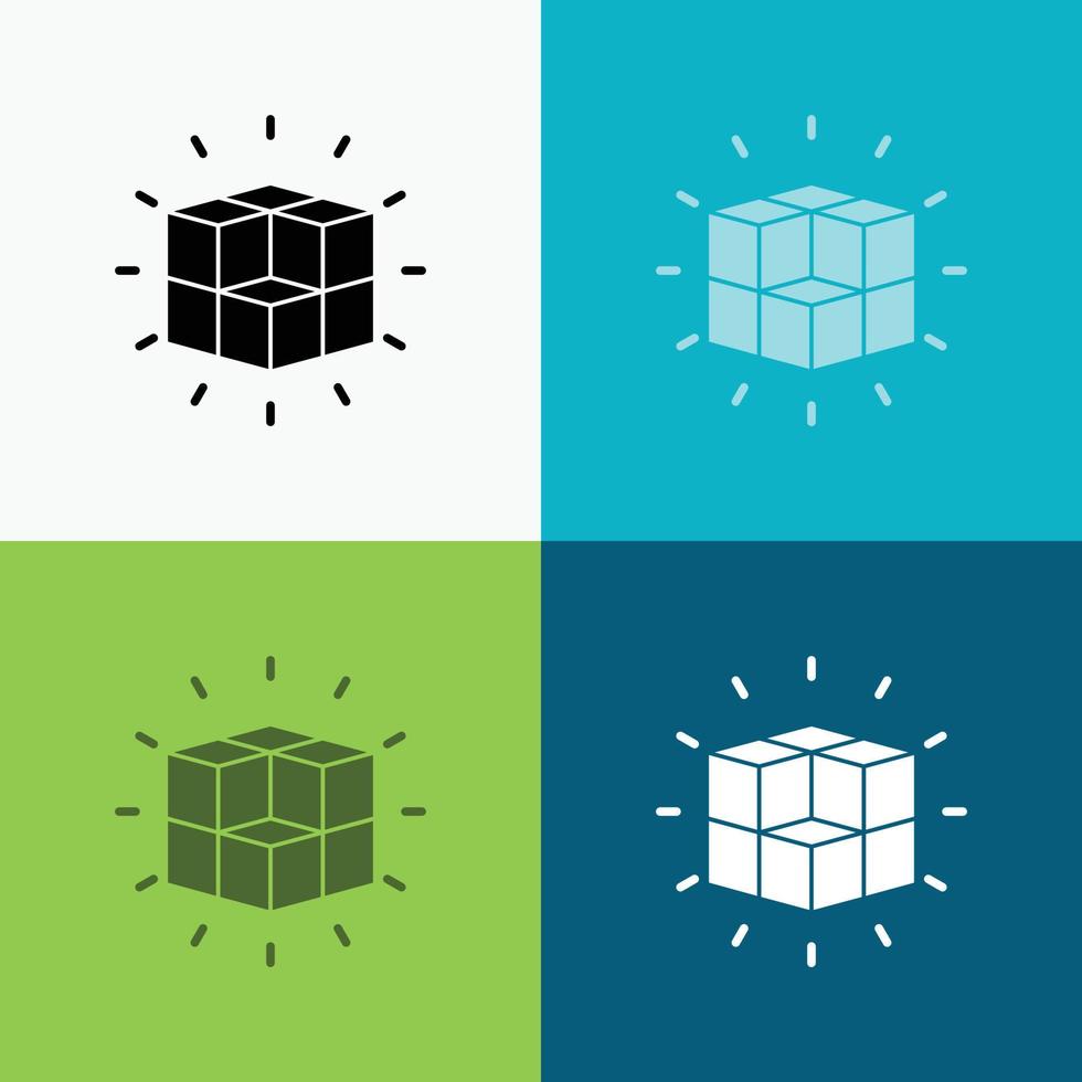 box. labyrinth. puzzle. solution. cube Icon Over Various Background. glyph style design. designed for web and app. Eps 10 vector illustration