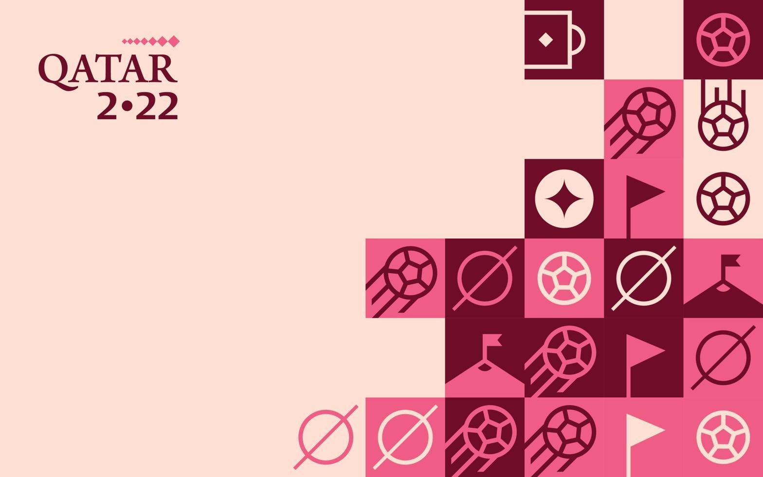 Football Doha Qatar 2022 Creative Geometric Background Template. Soccer Web Banner Background vector