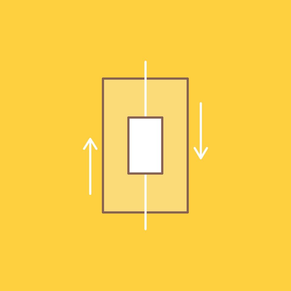 sync. synchronization. data. phone. smartphone Flat Line Filled Icon. Beautiful Logo button over yellow background for UI and UX. website or mobile application vector
