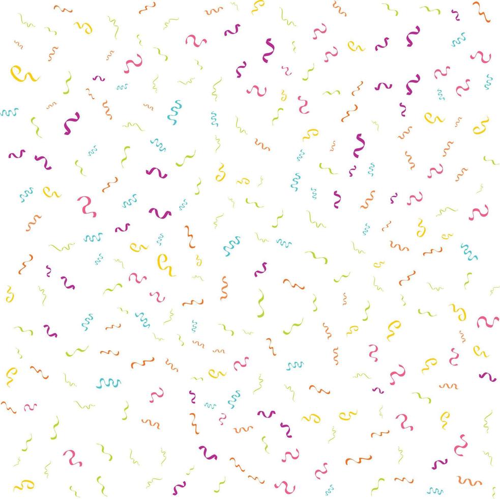 Colorful Confetti. Vector Festive Illustration of Falling Shiny Confetti Isolated on Transparent White Background. Holiday Decorative Tinsel Element for Design