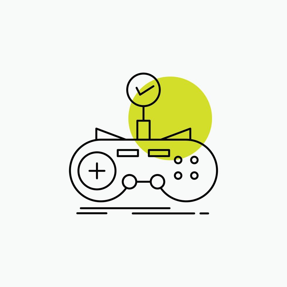 Check. controller. game. gamepad. gaming Line Icon vector