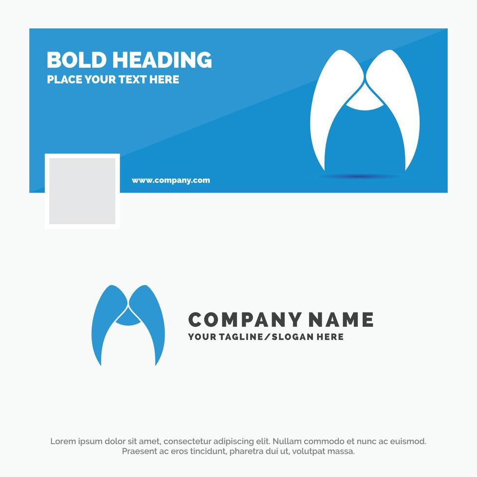 Blue Business Logo Template for moustache. Hipster. movember. male. men. Facebook Timeline Banner Design. vector web banner background illustration
