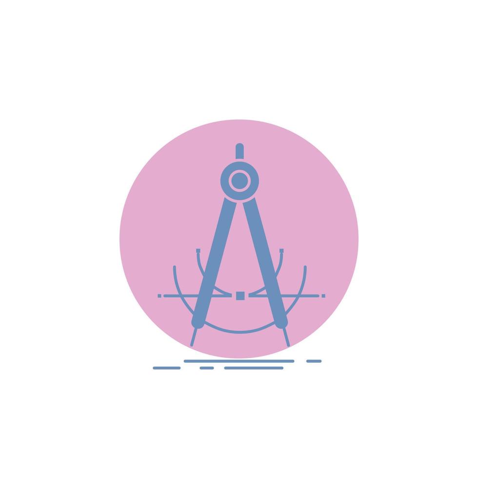 Precision. accure. geometry. compass. measurement Glyph Icon. vector