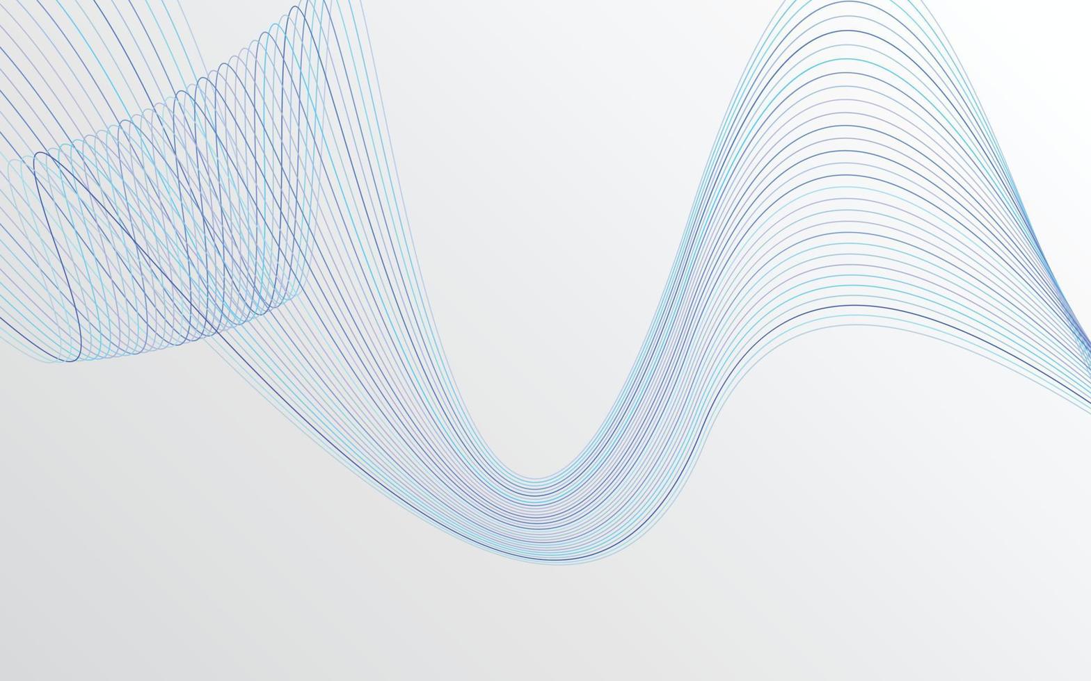 Wave with shadow. Abstract blue lines on a background vector