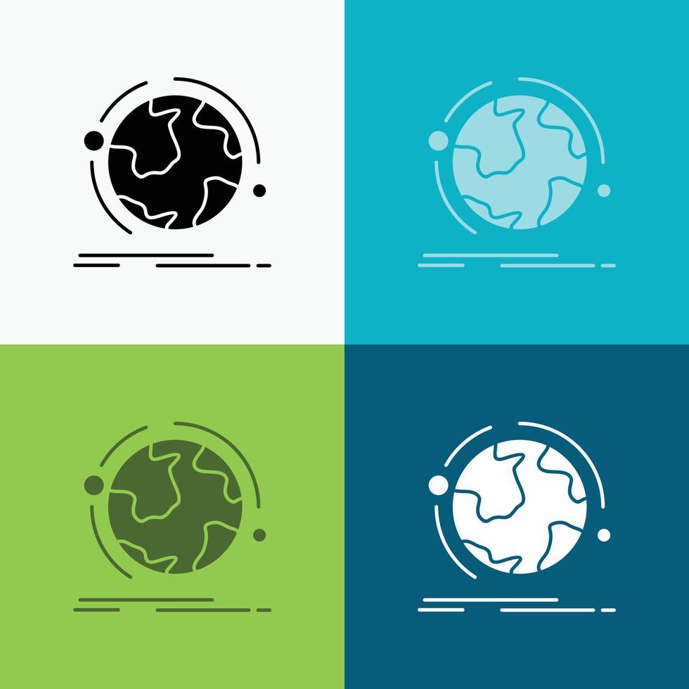 globe. world. discover. connection. network Icon Over Various Background. glyph style design. designed for web and app. Eps 10 vector illustration