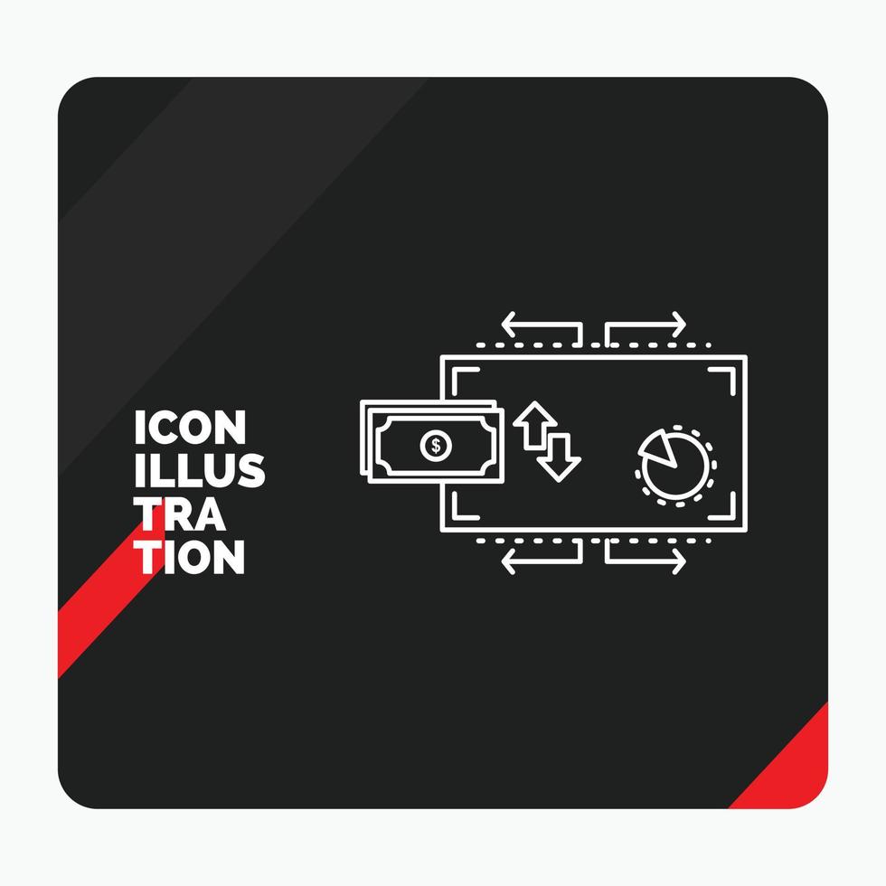 Red and Black Creative presentation Background for Finance. flow. marketing. money. payments Line Icon vector