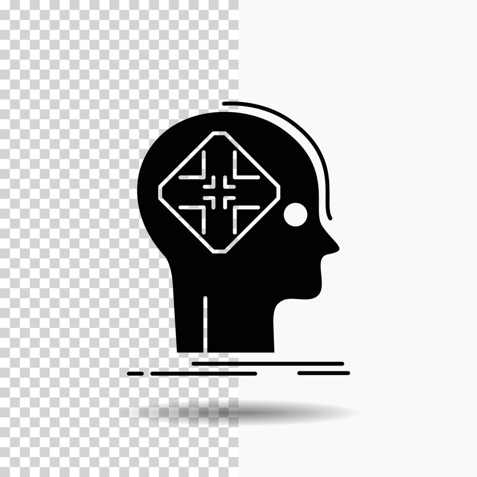 Advanced. cyber. future. human. mind Glyph Icon on Transparent Background. Black Icon vector