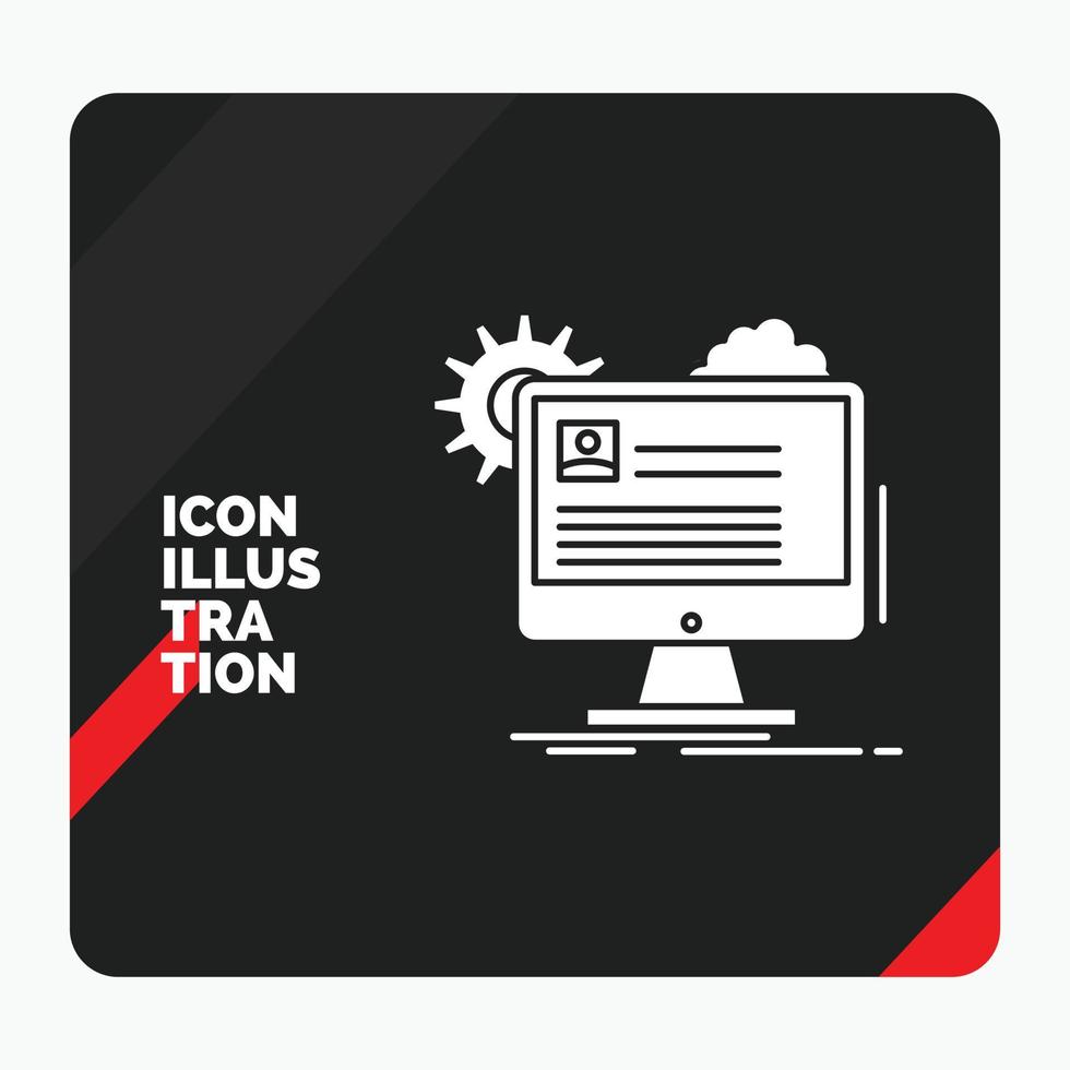 Red and Black Creative presentation Background for Account. profile. report. edit. Update Glyph Icon vector