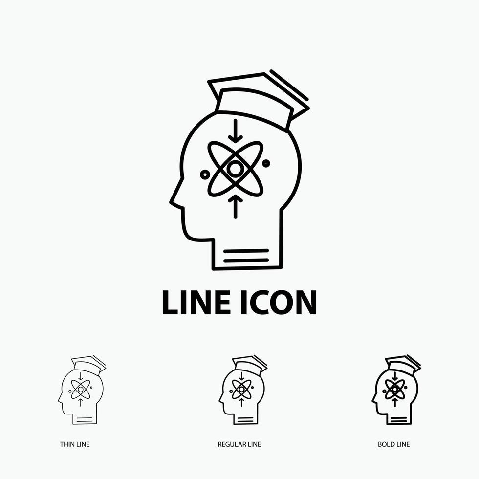 capability. head. human. knowledge. skill Icon in Thin. Regular and Bold Line Style. Vector illustration