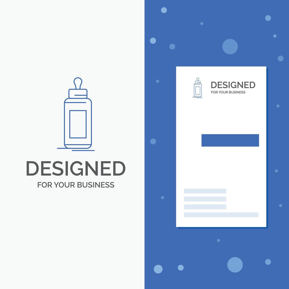 Business Logo for feeder. bottle. child. baby. milk. Vertical Blue Business .Visiting Card template vector