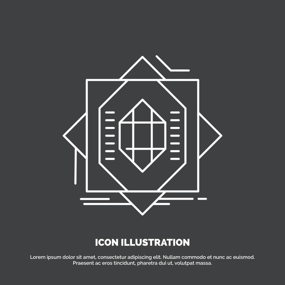 Abstract. core. fabrication. formation. forming Icon. Line vector symbol for UI and UX. website or mobile application