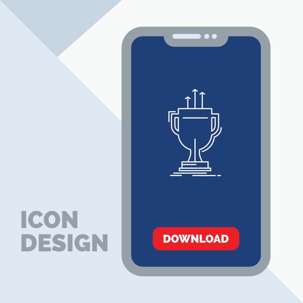 award. competitive. cup. edge. prize Line Icon in Mobile for Download Page vector